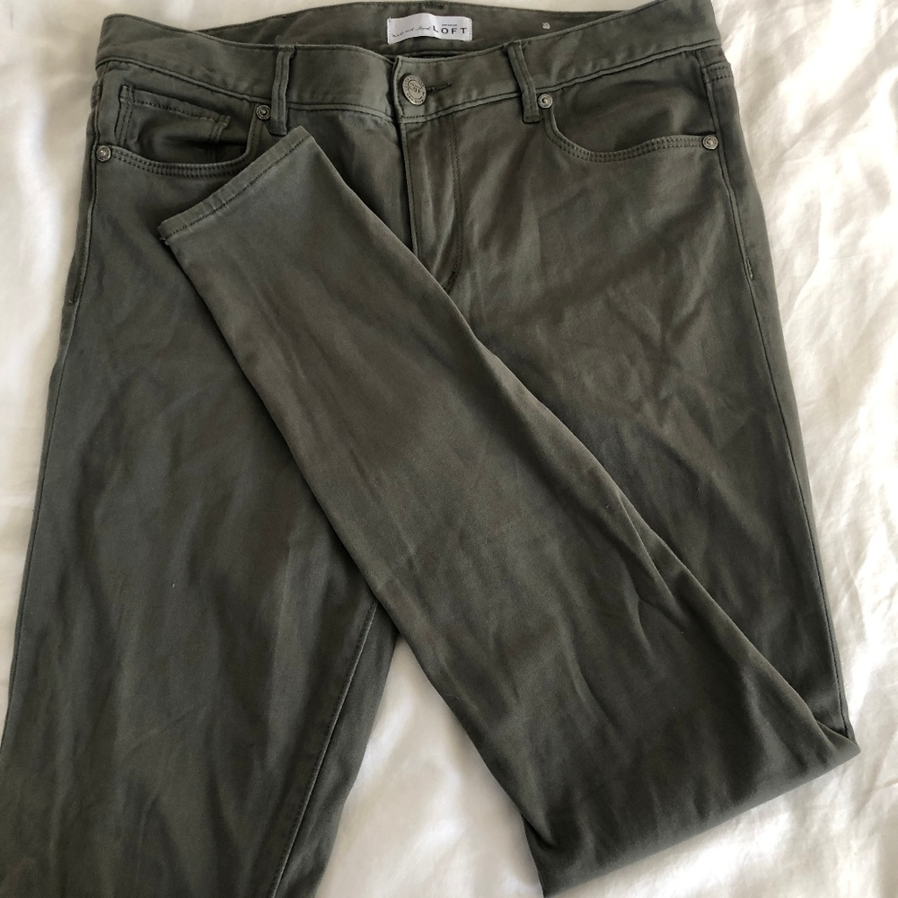 Loft Skinny Legging Pants - Olive Green